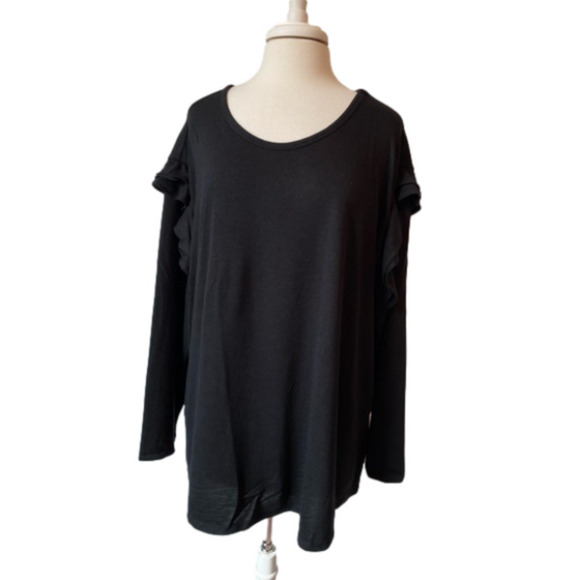 DG2 NWT Boho Dark Fairy Ruffle Long Sleeve Neutral Soft Whimsical Top 3X - Picture 1 of 9